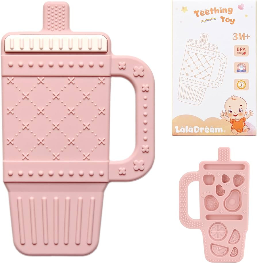 Baby Teething Toy Silicone Baby Teether for 3 6 12 18 Months Infant Tumbler Cup Shape Babies Teet... | Amazon (US)