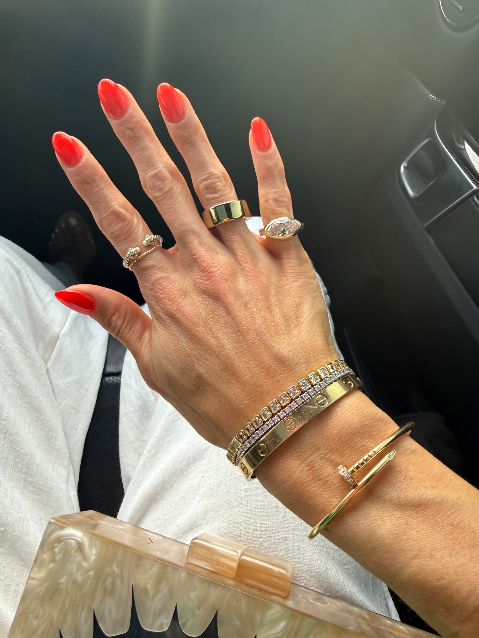 New fun jewelry loving this chunky pinky ring and my tennis bracelets  that look real 

#LTKSeasonal