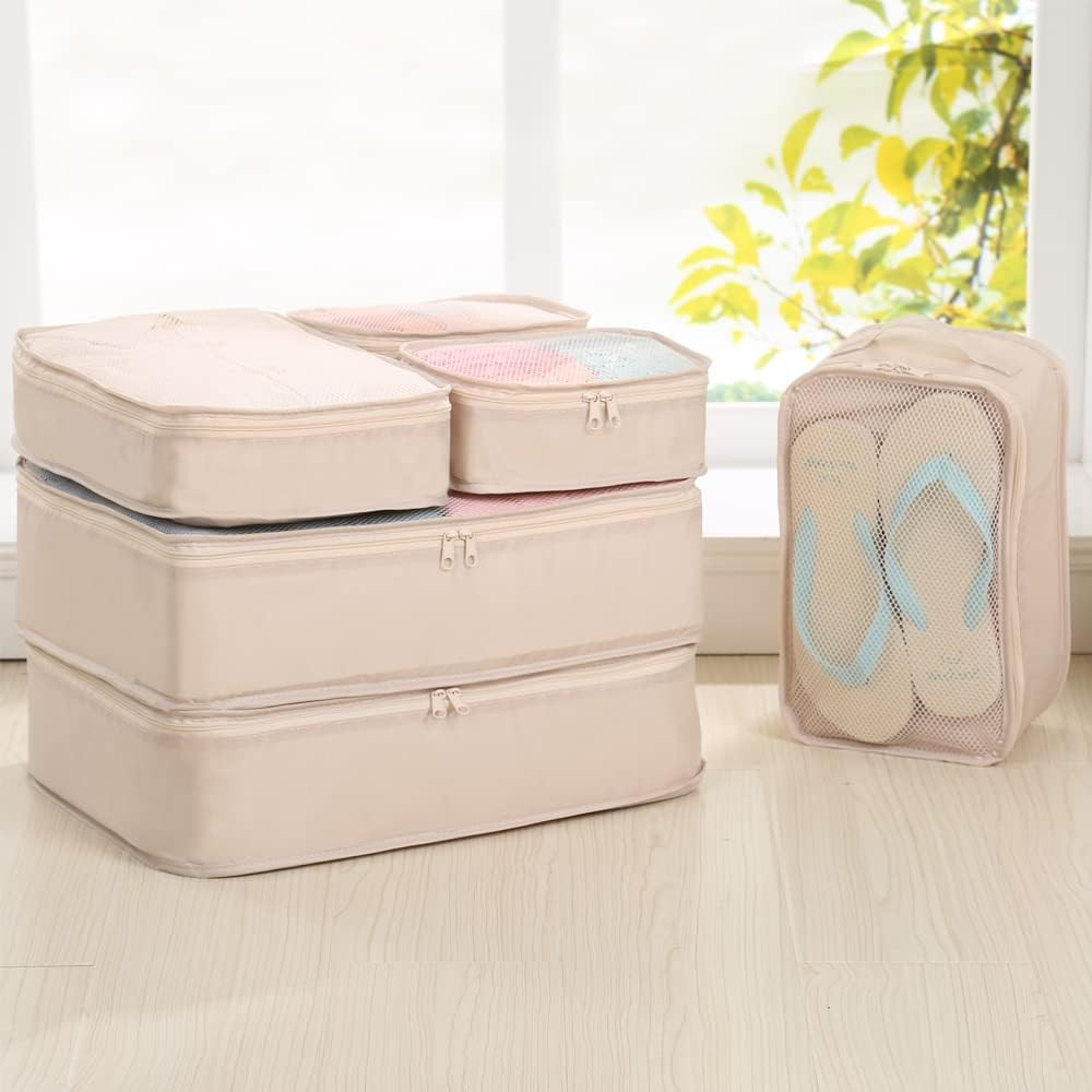 JJ POWER Travel Packing Cubes, Luggage Organizers with Shoe Bag | Amazon (US)
