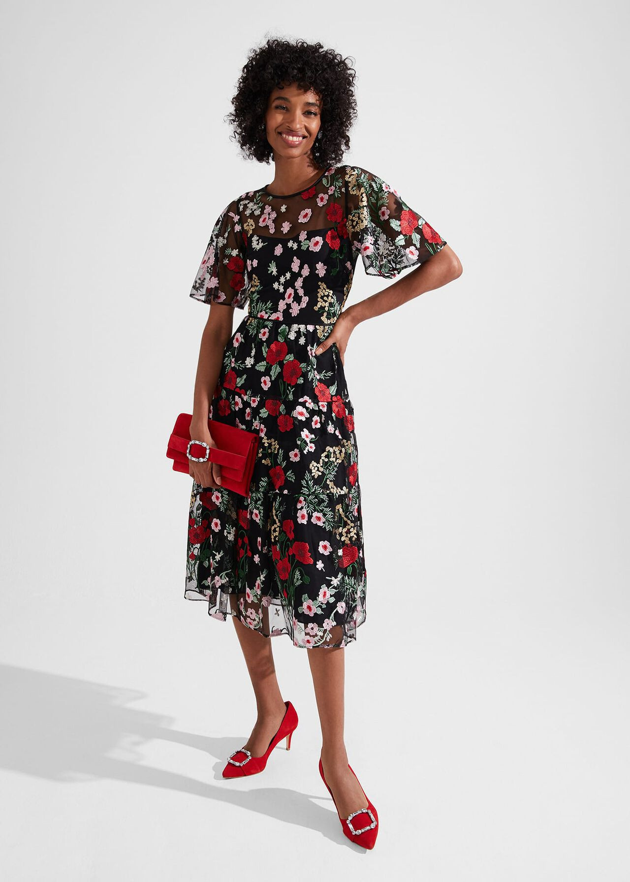 Dana Embroidered Dress | | Hobbs