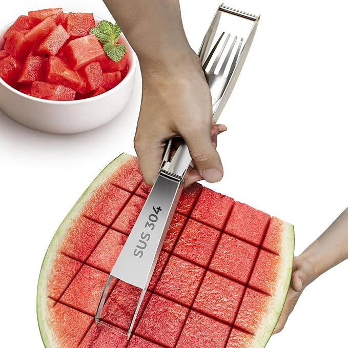 CripsTaste Watermelon Cutter Slicer Tool Stainless Steel Watermelon Fork | Amazon (US)