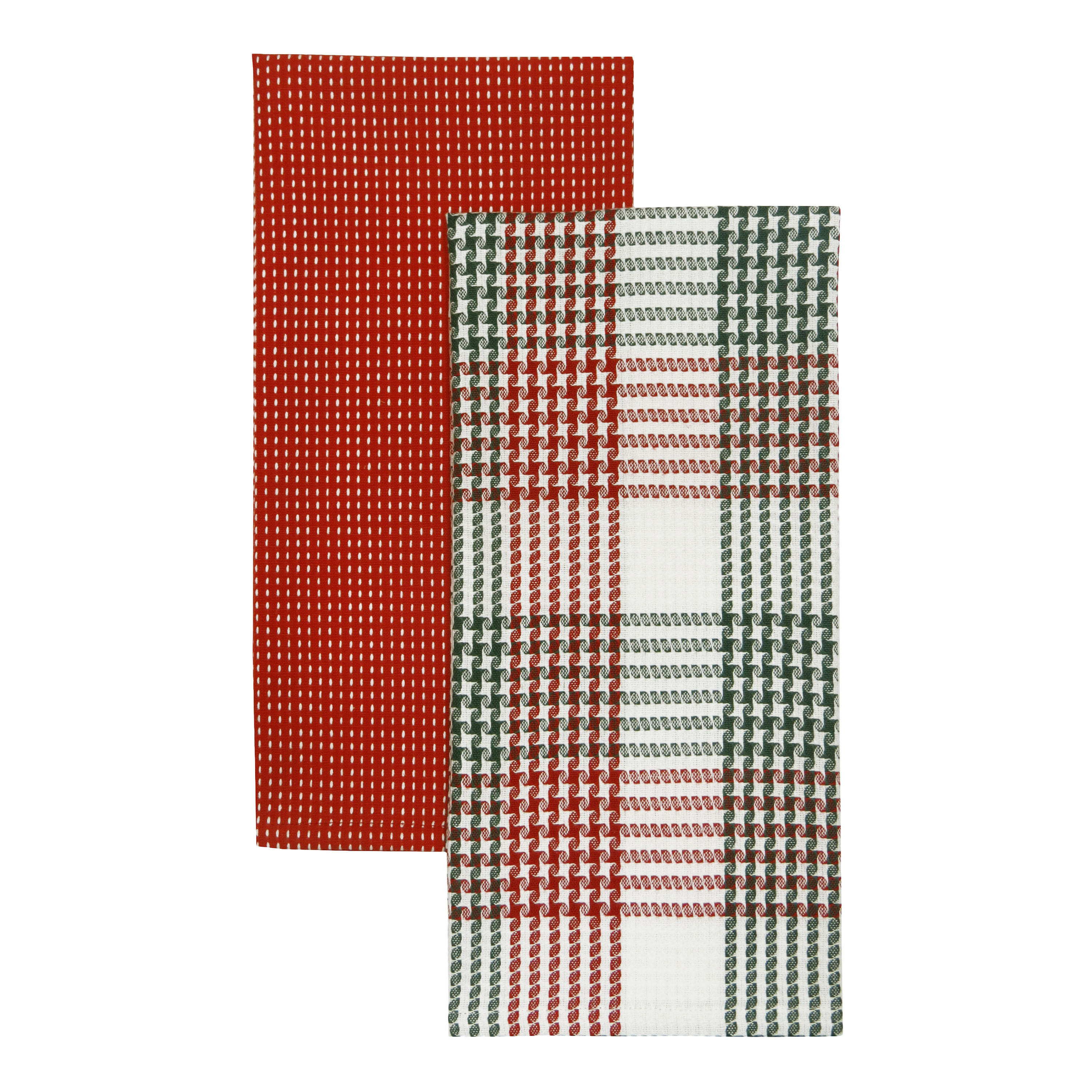Holiday Houndstooth And Plaid Kitchen Towels 2 Pack | World Market