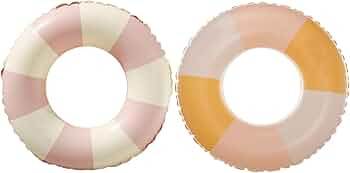 Swimming Pool Floats for Kids Ages 5-10, Inflatable Tubes With Simple Stripes, Cute Swim Rings, F... | Amazon (US)