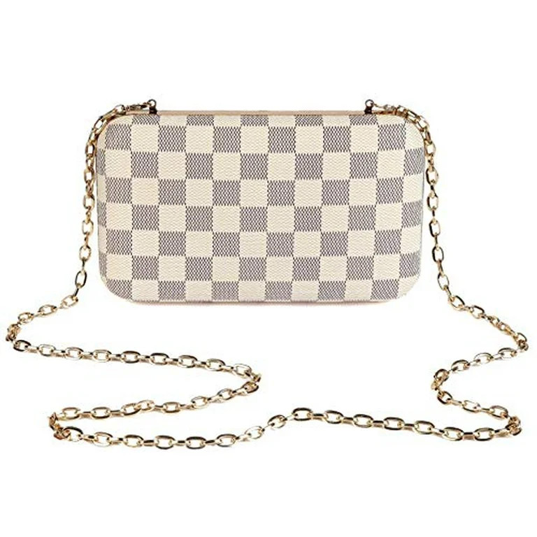 Daisy Rose Checkered Minaudiere Evening bag - RFID Blocking Cross body clutch -PU Vegan Leather (... | Walmart (US)