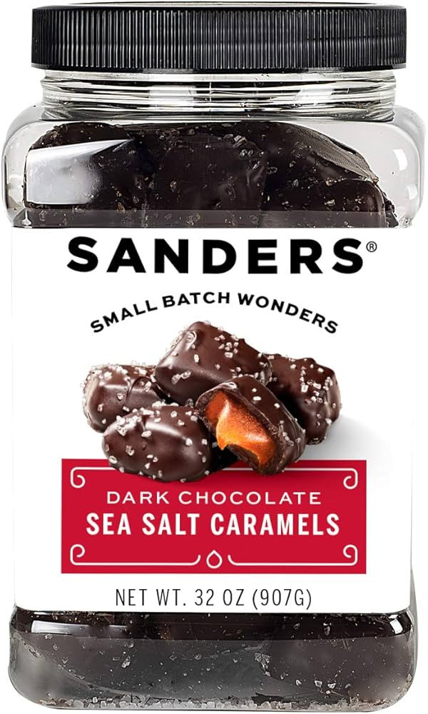 Sanders Dark Chocolate Sea Salt Caramels (32 oz Tub) – Handcrafted Small Batch Slow Cooked Cara... | Amazon (US)