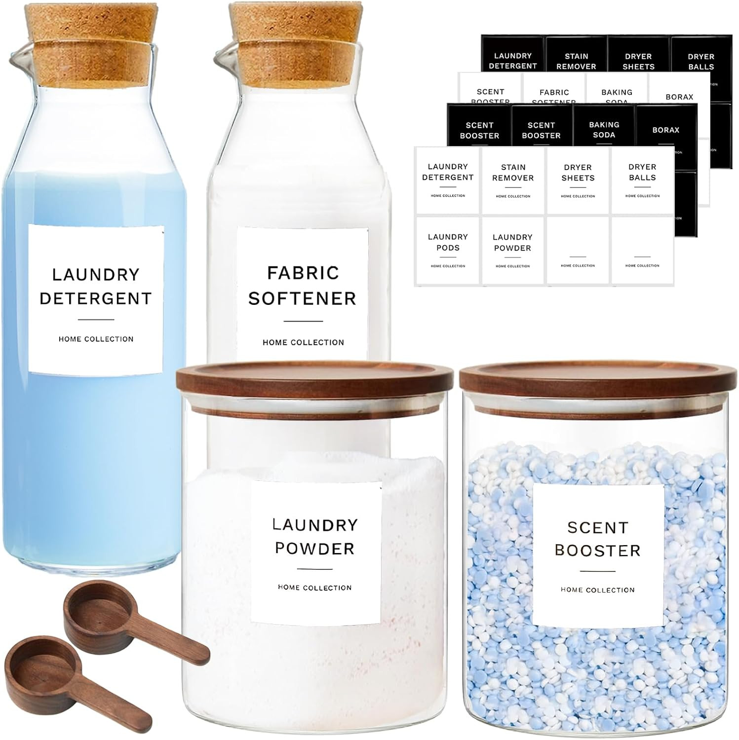 Powder Laundry Detergent Container, Glass Laundry Room Organization Jars | Amazon (US)