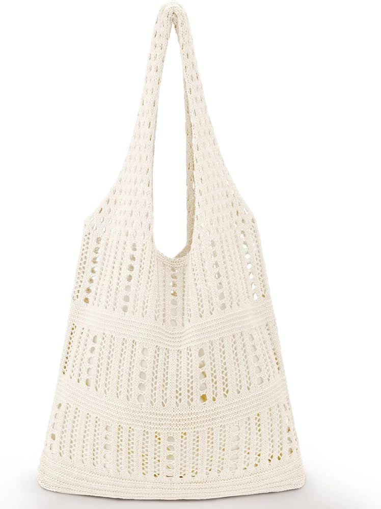 hatisan Crochet Bags for Women Summer Beach Tote Bag Aesthetic Tote Bag Hippie Bag Knit Bag | Amazon (US)
