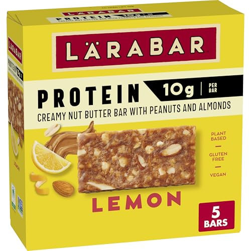 Larabar Lemon Protein Bars, Peanuts and Almonds, 10g Protein, Gluten Free, 5 Ct, 7.95 oz | Amazon (US)