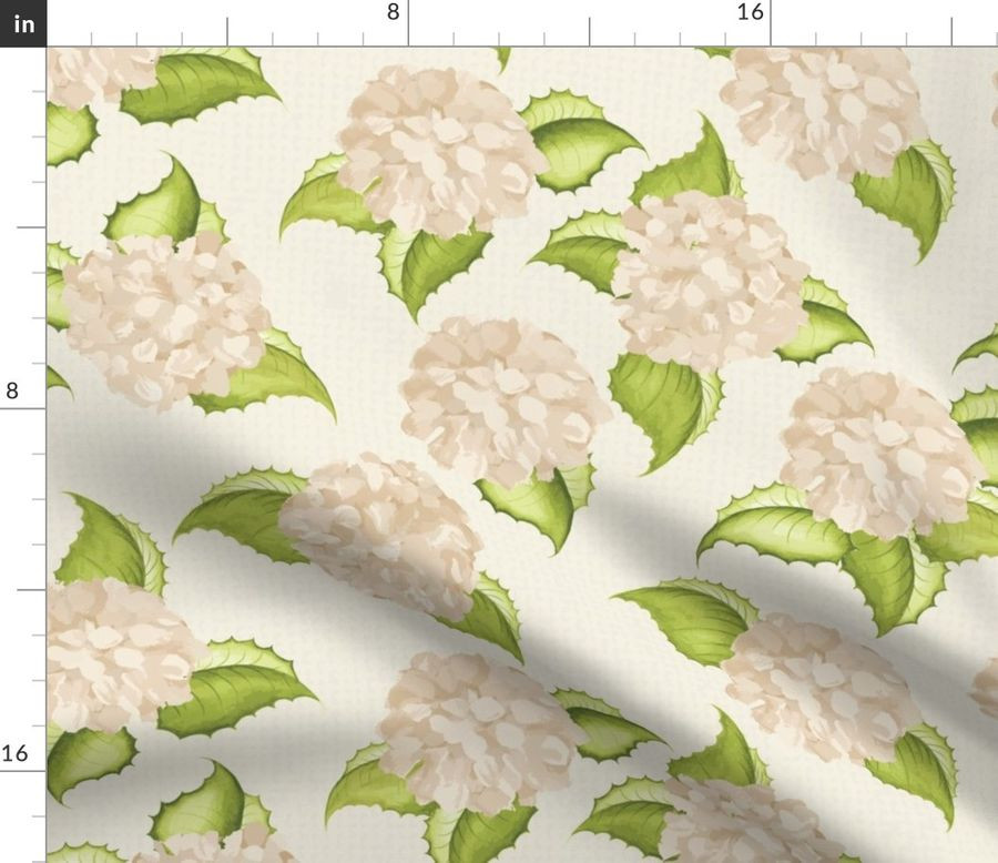 Hamptons Hydrangeas in January (Faux Grasscloth) | Spoonflower