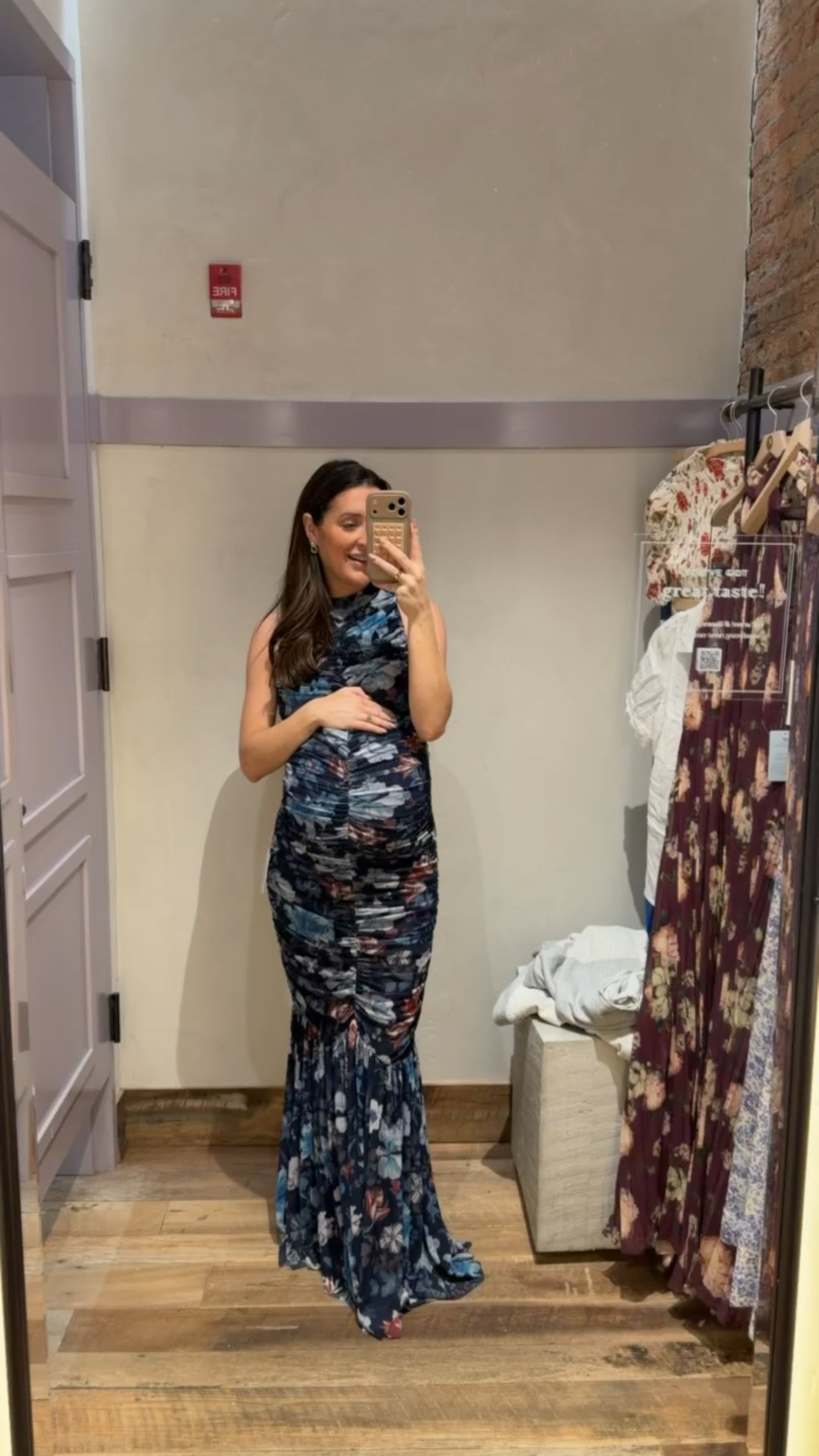 Use code SHELBI20 for 20% off orders $100+ Wish I knew about this dress for my baby shower dress haul, the blue floral ruching is so pretty with a bump but also just flattering for tummy control. I sized up one to fit my 34 week bump- very stretchy! Perfect for a spring wedding if you’re pregnant or not 

#LTKWedding #LTKSpringSale #LTKspring