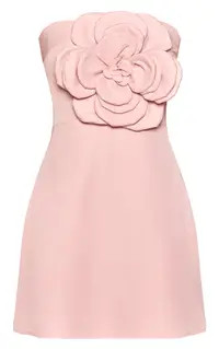 Light Pink PrettyLittleThing Floral Bandeau A Line Shift Dress | Boohoo | Boohoo.com (UK & IE)