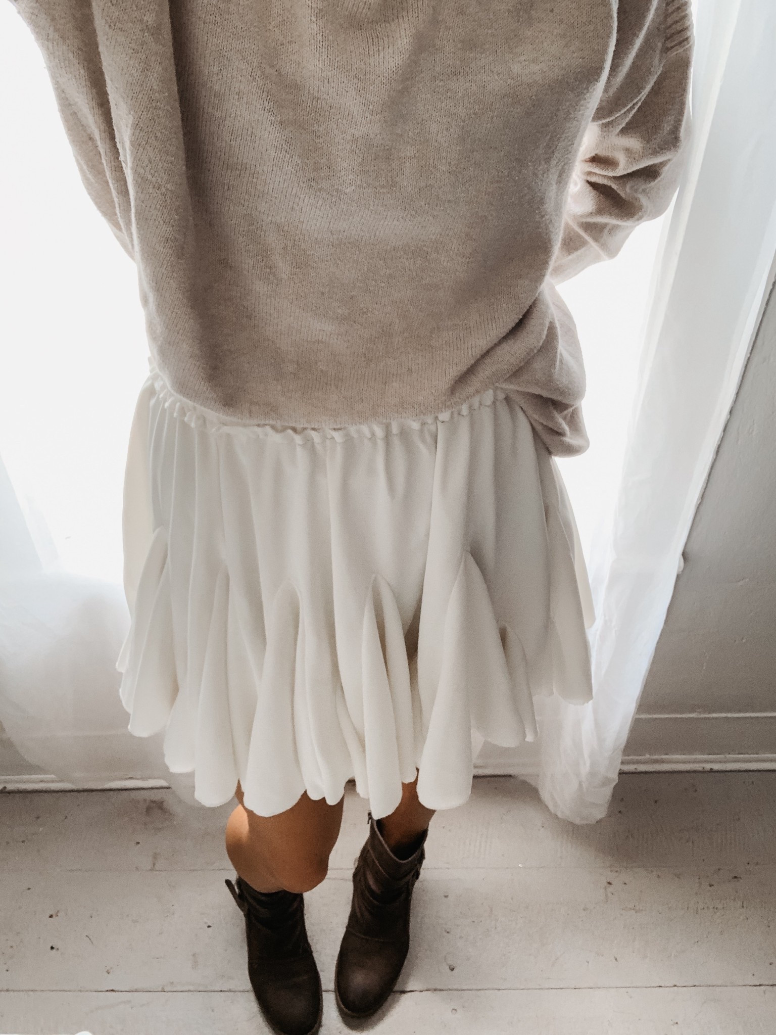 Fall Outfit Idea 🤎 

• boots 
• skirt 
• sweater 

#LTKStyleTip #LTKFindsUnder100 #LTKSeasonal