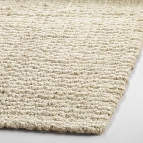 Bleached Ivory Basket Weave Jute Area Rug | World Market
