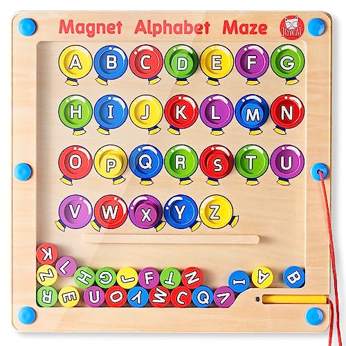 JoyCat Magnetic Alphabet Maze Board, Educational Learning Toys & Color Sorting Toys, Color Puzzles, ABC Alphabet Magnets Fine Motor Skills Toy for 3 4 5 Year Old Kids | Amazon (US)