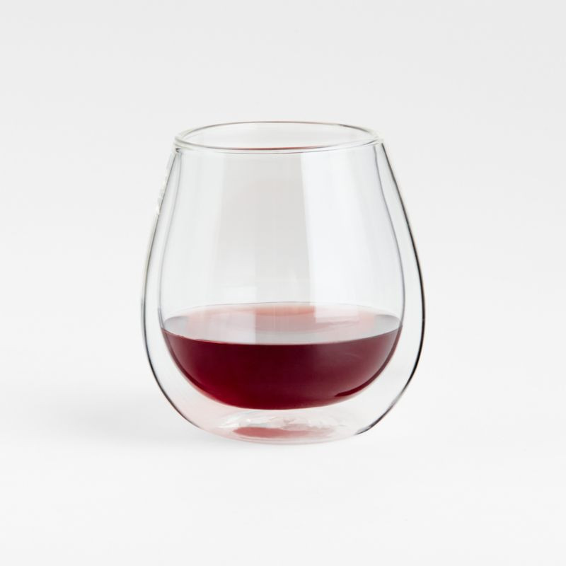 Bodum Double-Walled Stemless Red Wine Glass | Crate & Barrel | Crate & Barrel