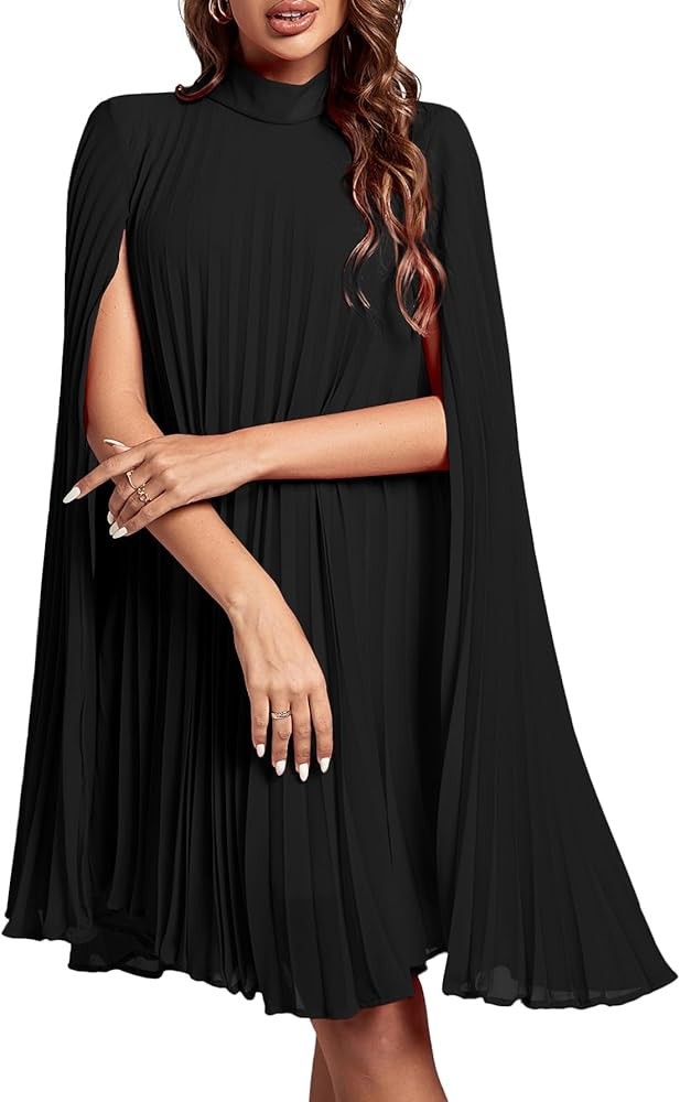 Rooscier Women's Cloak Sleeve Party Midi Dress | Amazon (US)