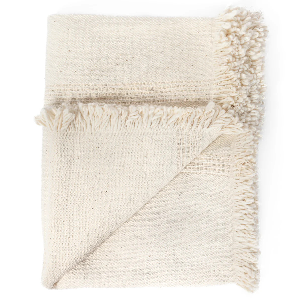 Fatima Throw Blanket, Cream | Tonic Living