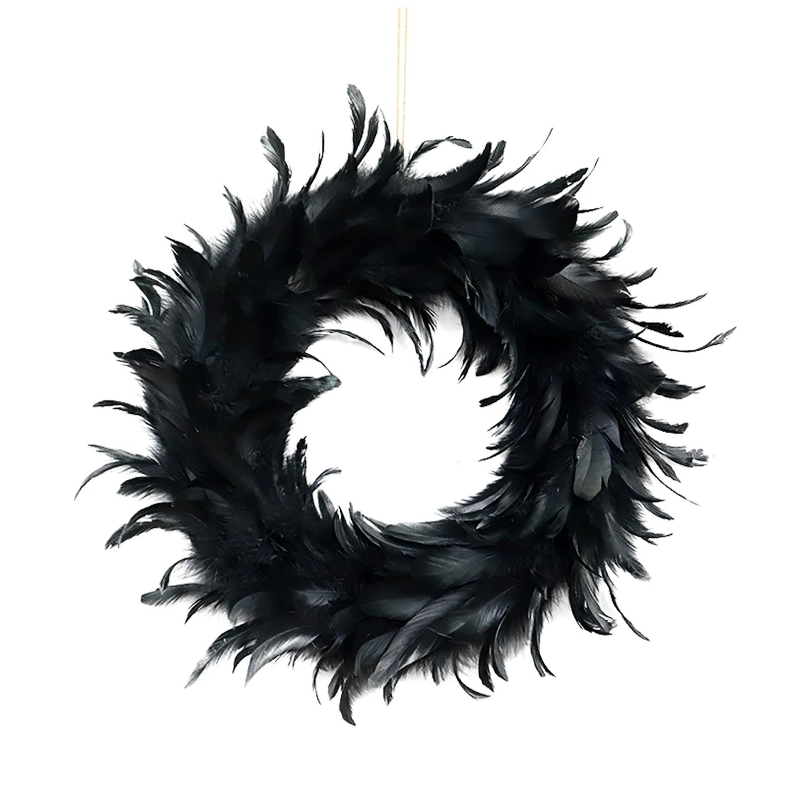 TUITOONM Black Feather Wreath Halloween Thanksgiving Harvest Autumn Harvest Indoor Outdoor Door H... | Walmart (US)