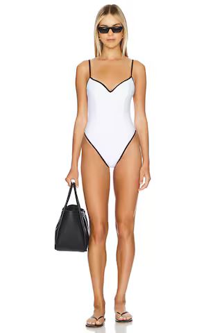 Alessa One Piece in White & Black | Revolve Clothing (Global)