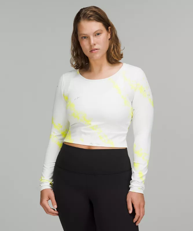 Manches Longues Court Wunder Train Cross Court Wash Electric Lemon Multi Size 2 | Lululemon FR