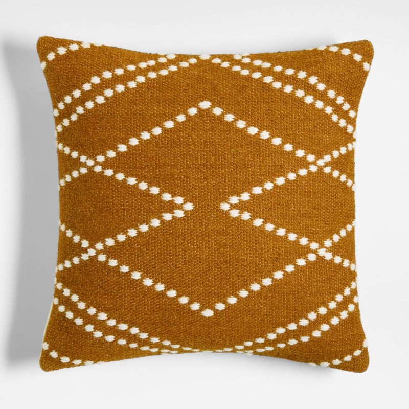 Byzan 23"x23" Square Amber Kilim Decorative Throw Pillow | Crate & Barrel | Crate & Barrel