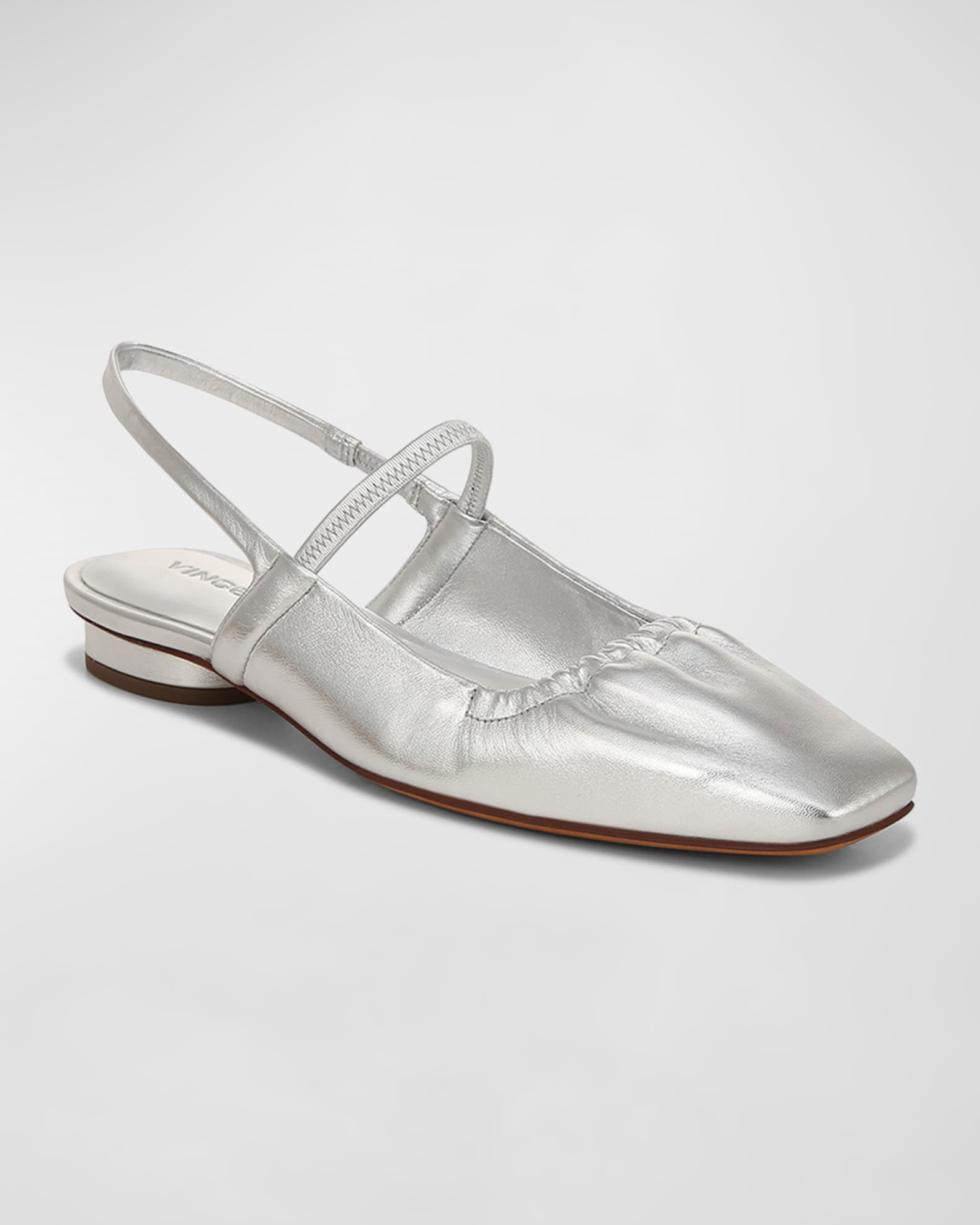 Vince Venice Metallic Slingback Ballerina Flats | Neiman Marcus