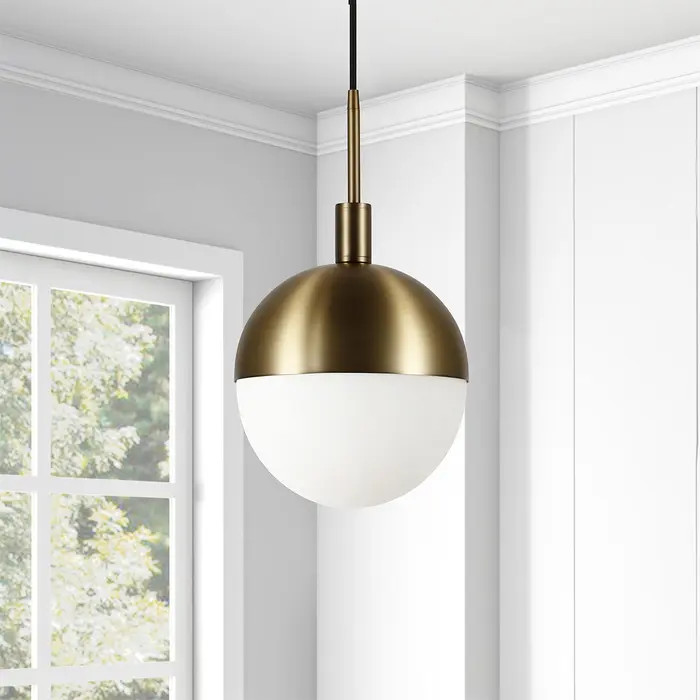ADDISON AND LANE Orb Large Globe Brass & Frosted Glass Pendant | Nordstromrack | Nordstrom Rack
