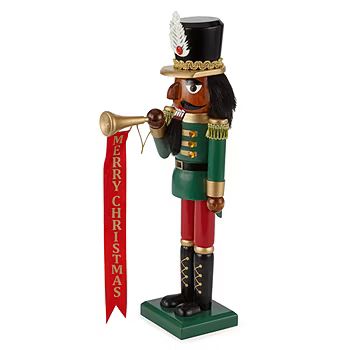 North Pole Trading Co. 14" African American Trumpet Christmas Nutcracker | JCPenney