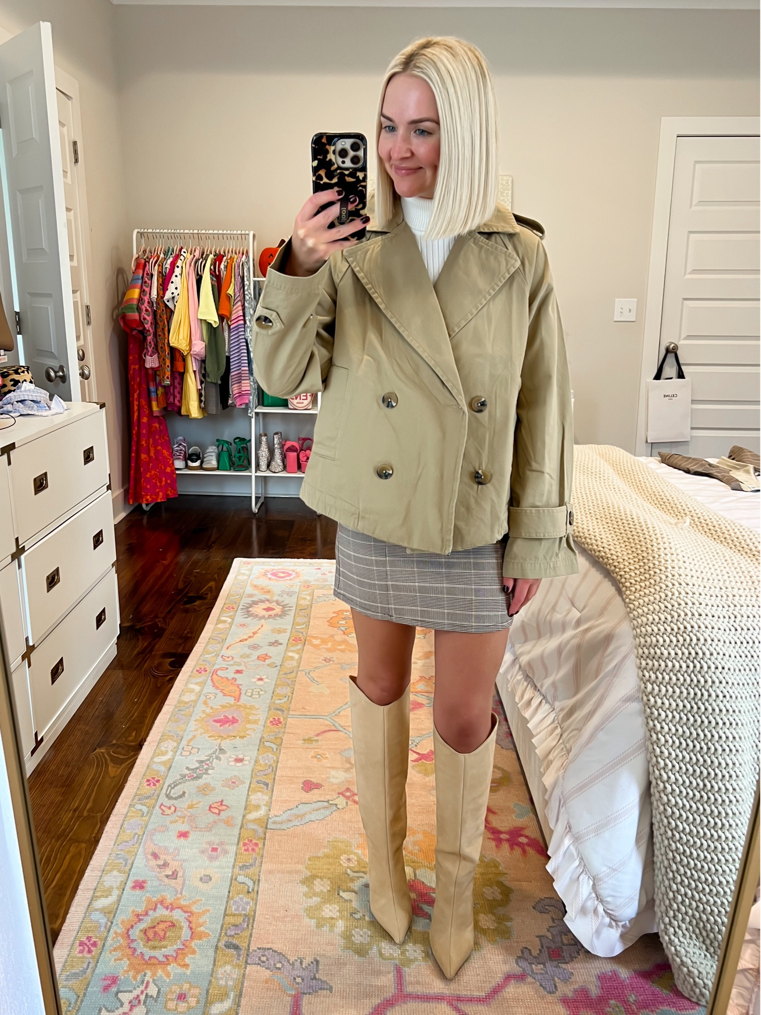 Cropped trench coat / plaid skirt / Walmart fashion / plaid mini skirt / no boundaries 
Size: XS coat, XXS skirt 

#LTKFindsUnder50