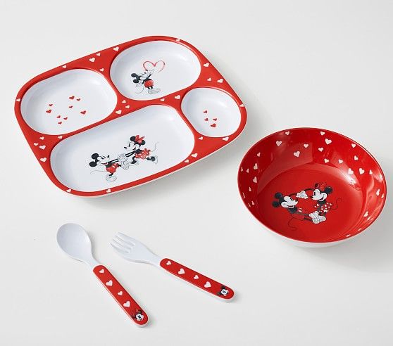 Disney Mickey Mouse Valentine's Nursery Feeding Set | Pottery Barn Kids