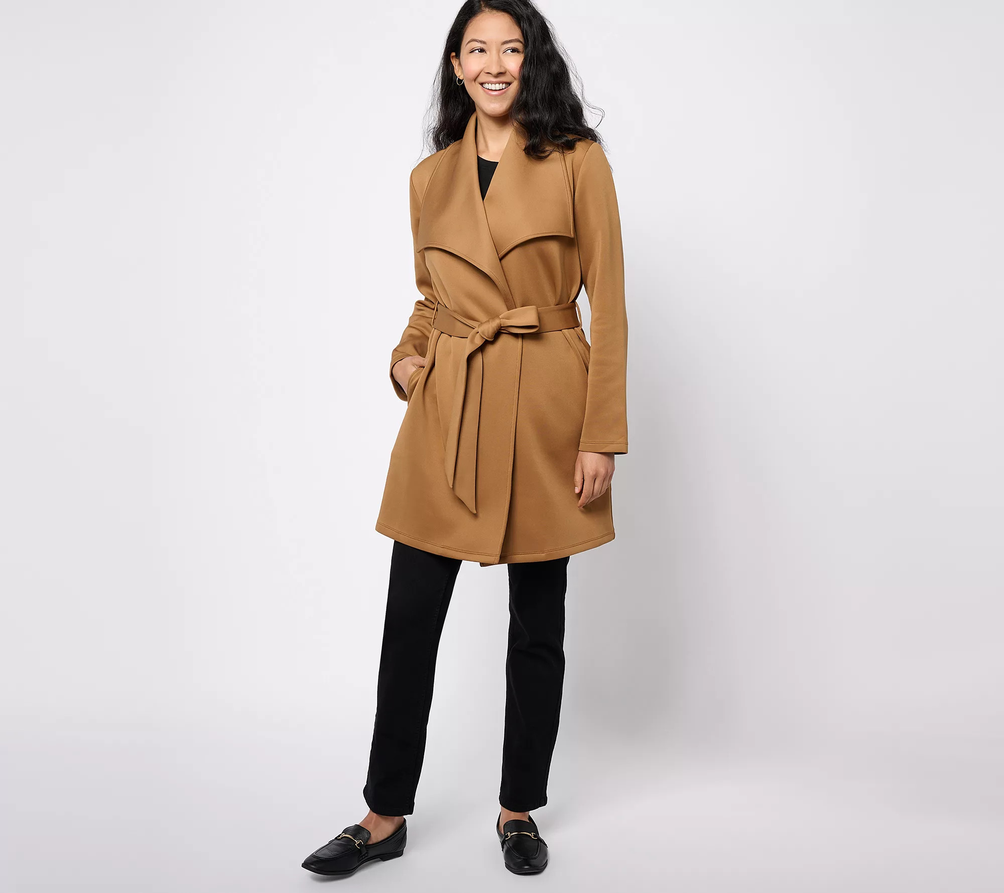 Girl With Curves Scuba Shawl Collar Jacket - QVC.com | QVC