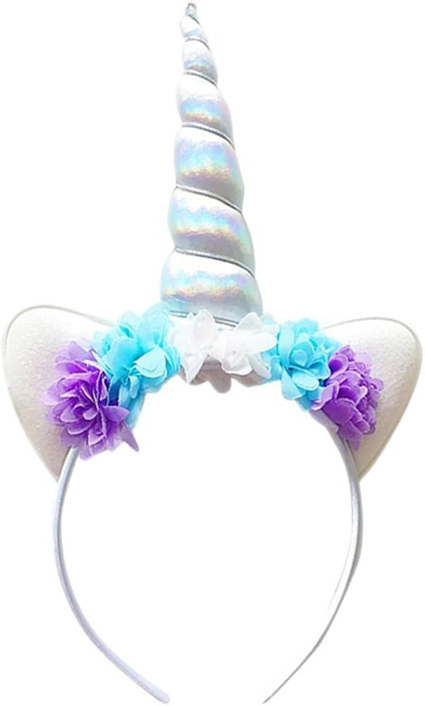 Unicorn Headband, HMGOOD Unicorn Headband Horn Headdress Glitter Ears for Kids Birthday Halloween... | Amazon (US)