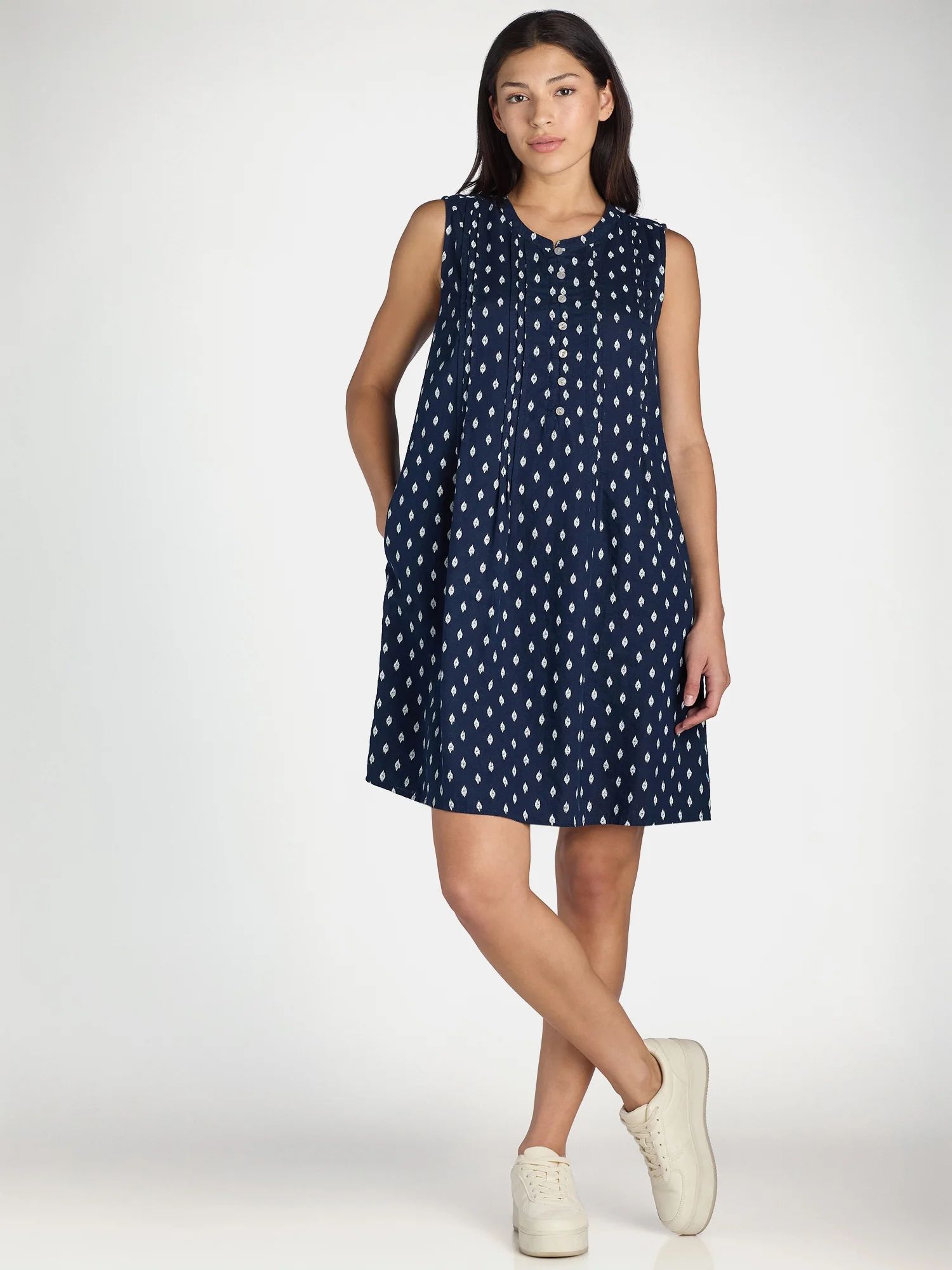 Time and Tru Women's Pintuck Mini Shift Dress, Sizes XS-XXXL | Walmart (US)