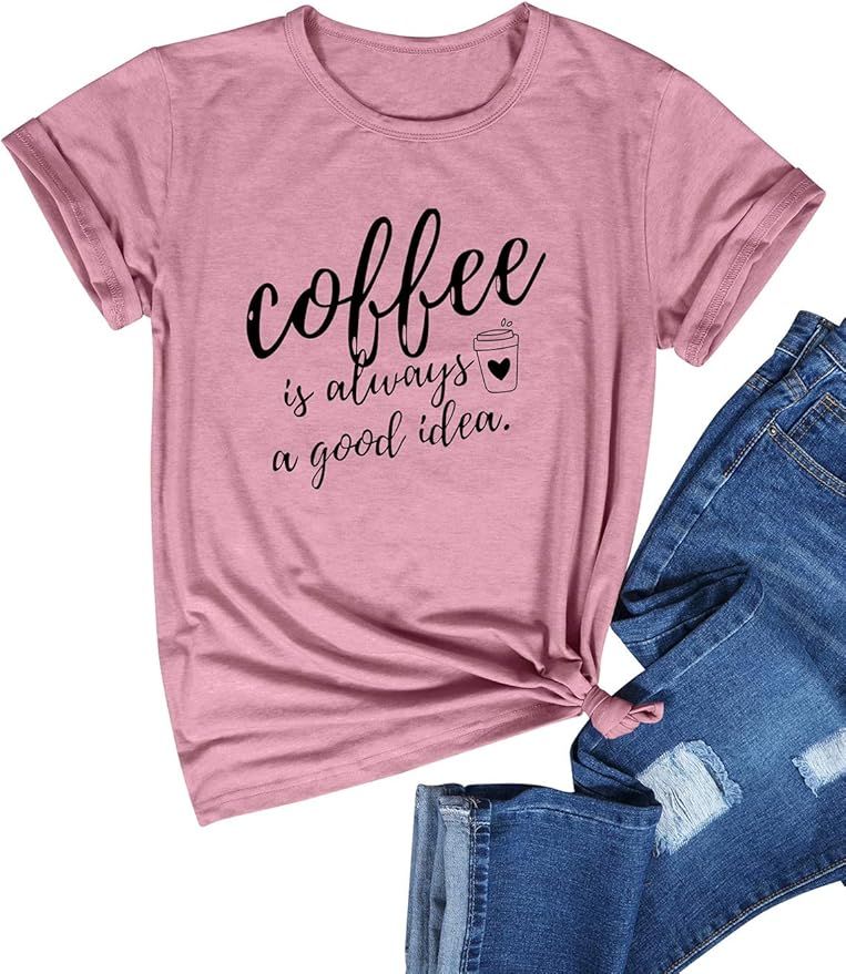 OUNAR Womens Coffee Camo Sweatshirt Funny Mom Graphic Shirt Saying Tee | Amazon (US)