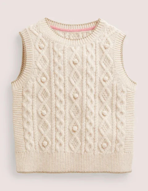 Knitted Tank Top Ecru Marl Girls Boden | Boden (US)