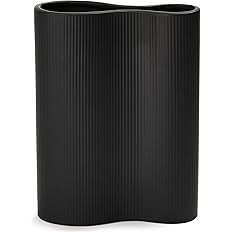 Luxe Infinity Black Vase, 9” Black Ceramic Vase, Modern Flower Vases for Decor, Ceramic Vases f... | Amazon (US)