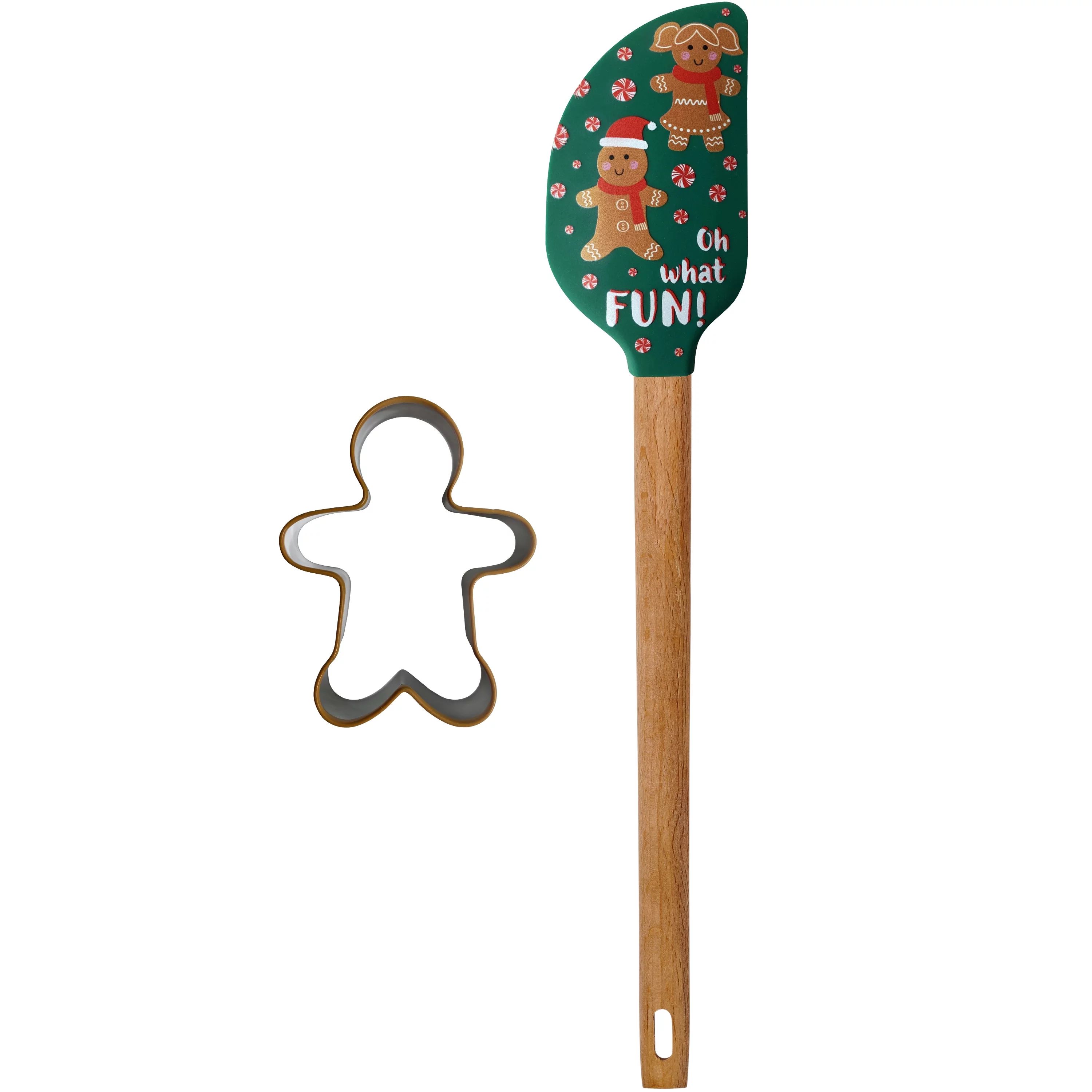 Holiday Time Gingerbread Man Spatula with Coordinating Stainless, Color Coated Cookie Cutter, 2 -... | Walmart (US)