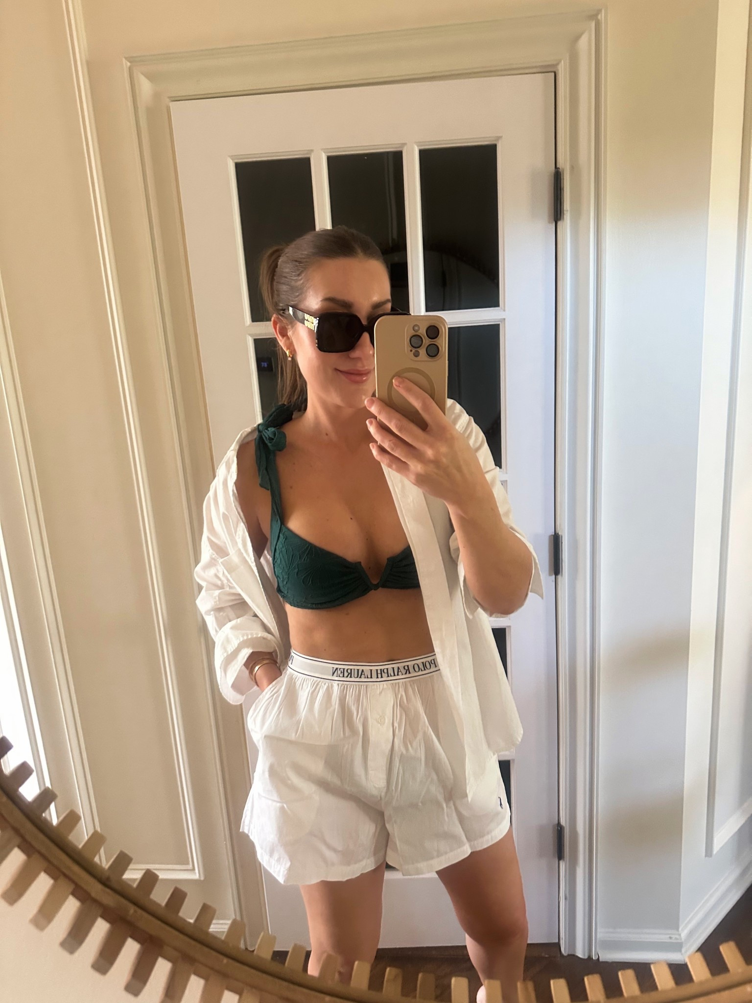 💕Everything from the IG post💕
Swimsuit medium
Shorts medium (honestly you could go up or down a size, they’re forgiving)
Nike sweatshirt medium
Leggings small
White button down medium (it’s oversized, so you could also go down) 