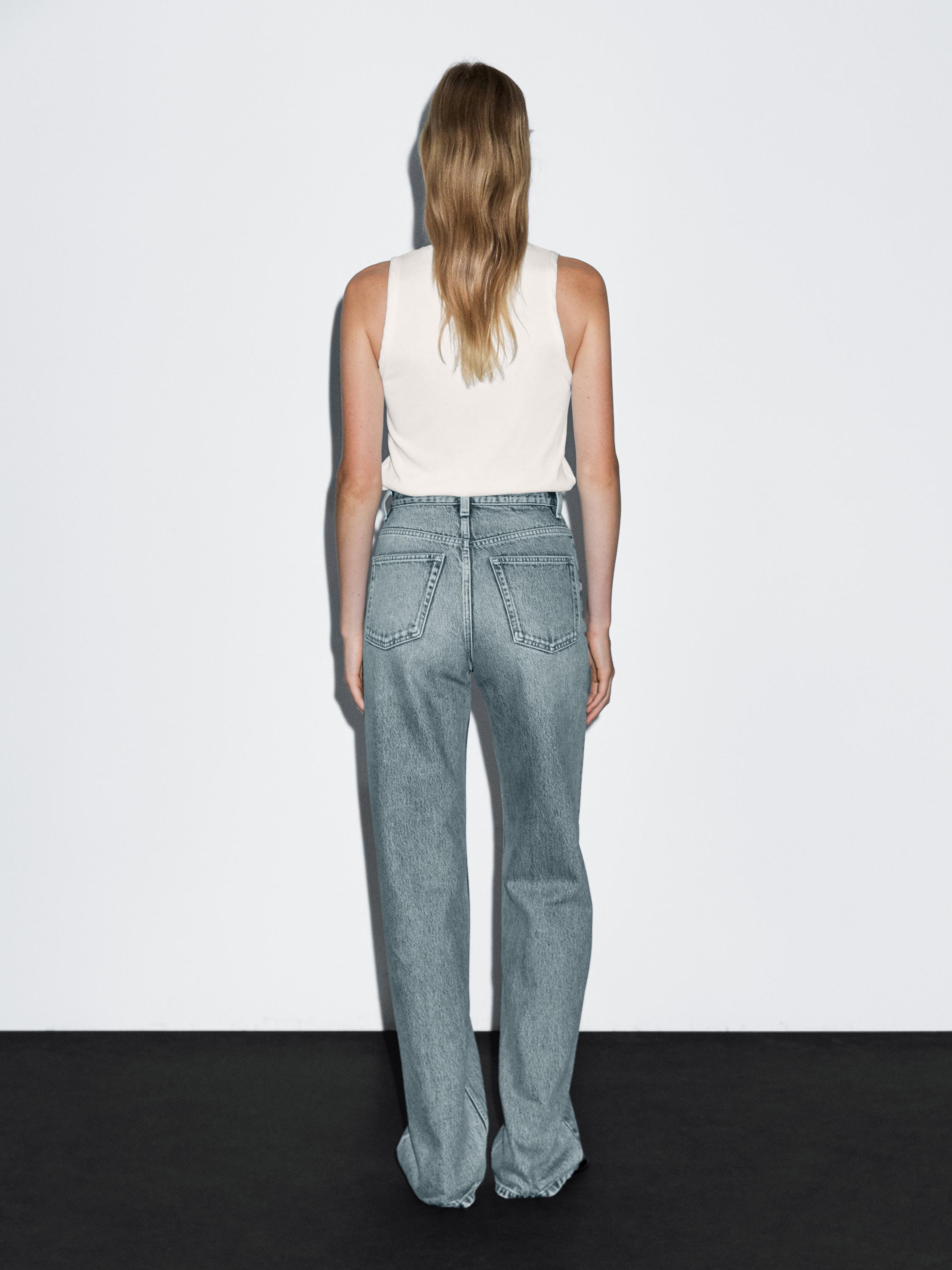 High-waist wide-leg jeans | Massimo Dutti UK