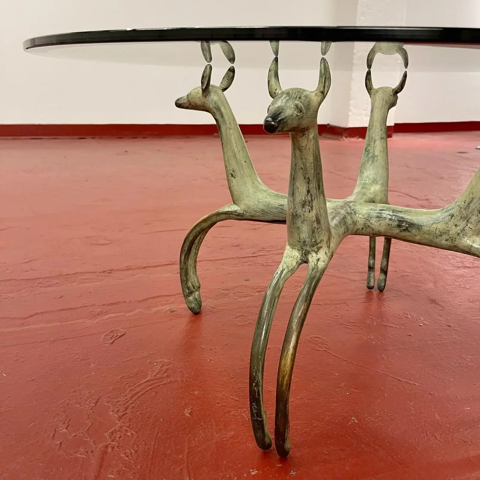 Pair of Cast Bronze Deer Form Table Bases After French Designer Armand-Albert Rateau | Chairish