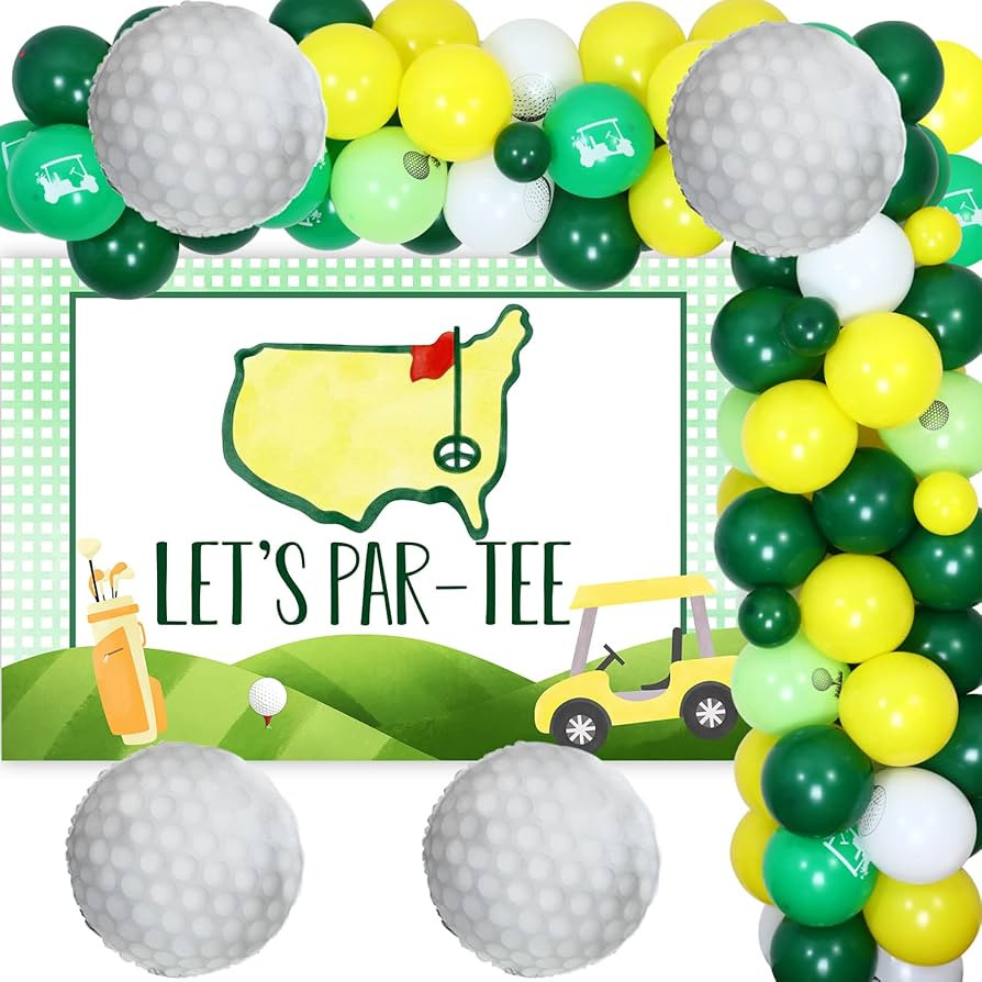 Golf Theme Party Decorations - Golf Theme Balloon Arch With Lets Partee Backdrop Banner, Golf Foi... | Amazon (US)