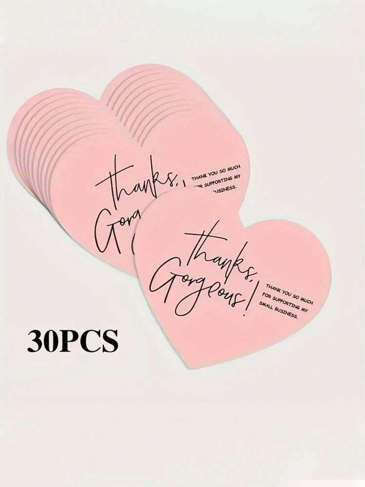 30pcs Elegant Pink Heart Thank You Labels -"Thank You For Supporting My Small Business" Thank You Cards - Arts & Crafts Supplies | SHEIN
