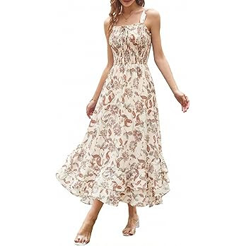GRACE KARIN Women's 2026 Summer Floral Boho Dress Square Neck Strapped Swing A Line Sundress Beac... | Amazon (US)
