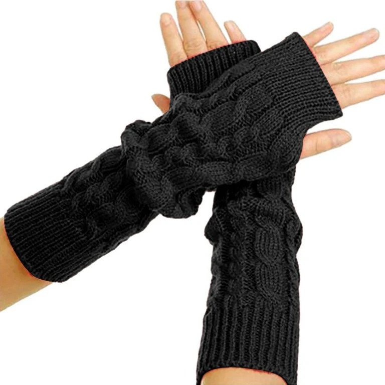 BKQCNKM Fingerless Gloves for Women Fingerless Gloves Winter Warm and Fashionable Solid Color Kni... | Walmart (US)