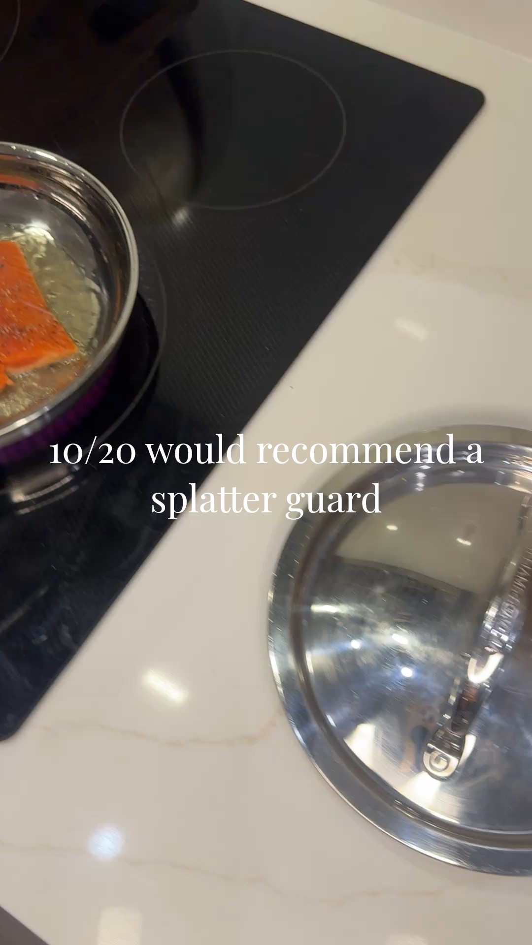Probably one of my most essential kitchen tools - a splatter guard! If you’re like me, you’re a clean freak so anything that helps mitigate a mess in the kitchen is a must for me. #cookinghack #kitchen 

#LTKfoodie