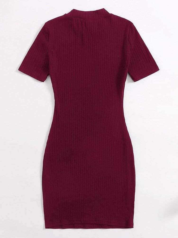 Floerns Women's Short Sleeve Mock Neck Bodycon Dress      
 Spandex, Cotton  

 Date | Amazon (US)