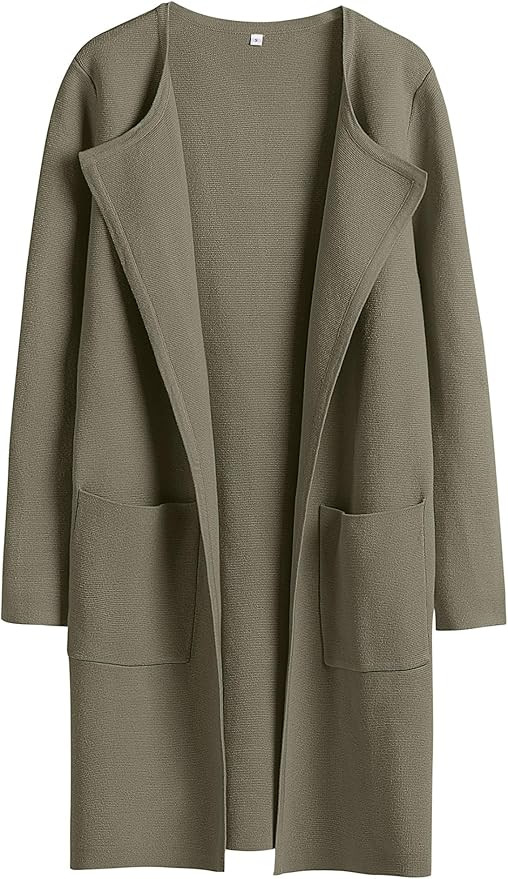 ANRABESS Womens Cardigan Sweater Open Front Knit Long Coatigan Dressy Casual Jacket Coat 2025 Fal... | Amazon (US)