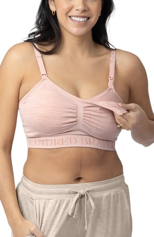 Kindred Bravely Sublime Hands-Free Pumping & Nursing Bra - Fits 30B-36D in Pink Heather at Nordstrom, Size 1X D | Nordstrom