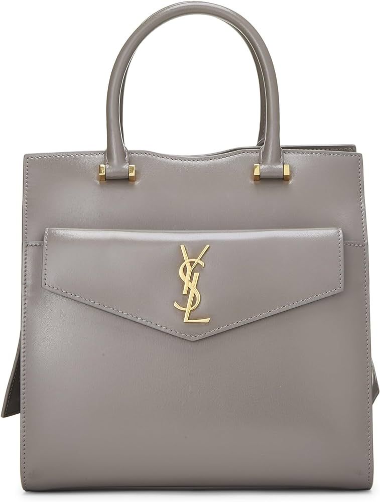 Amazon.com: Yves Saint Laurent, Pre-Loved Grey Calfskin Uptown Tote Small, Grey : Luxury Stores | Amazon (US)