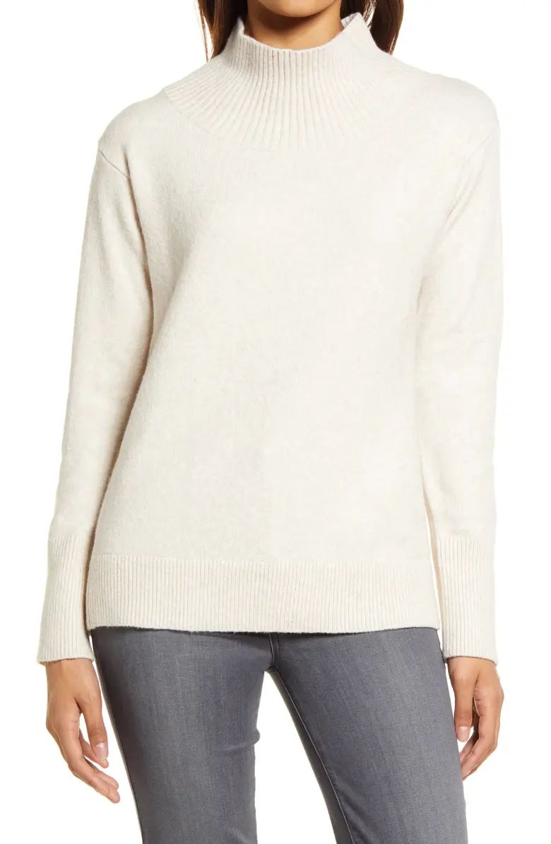 Funnel Neck Cotton Blend Sweater | Nordstrom